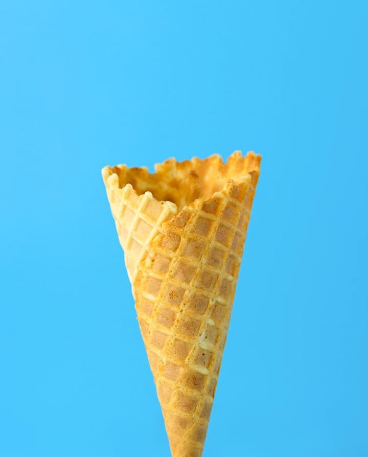 ice cream cone with sky blue background