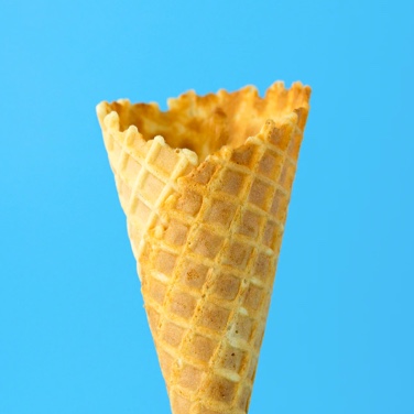 ice cream cone with sky blue background